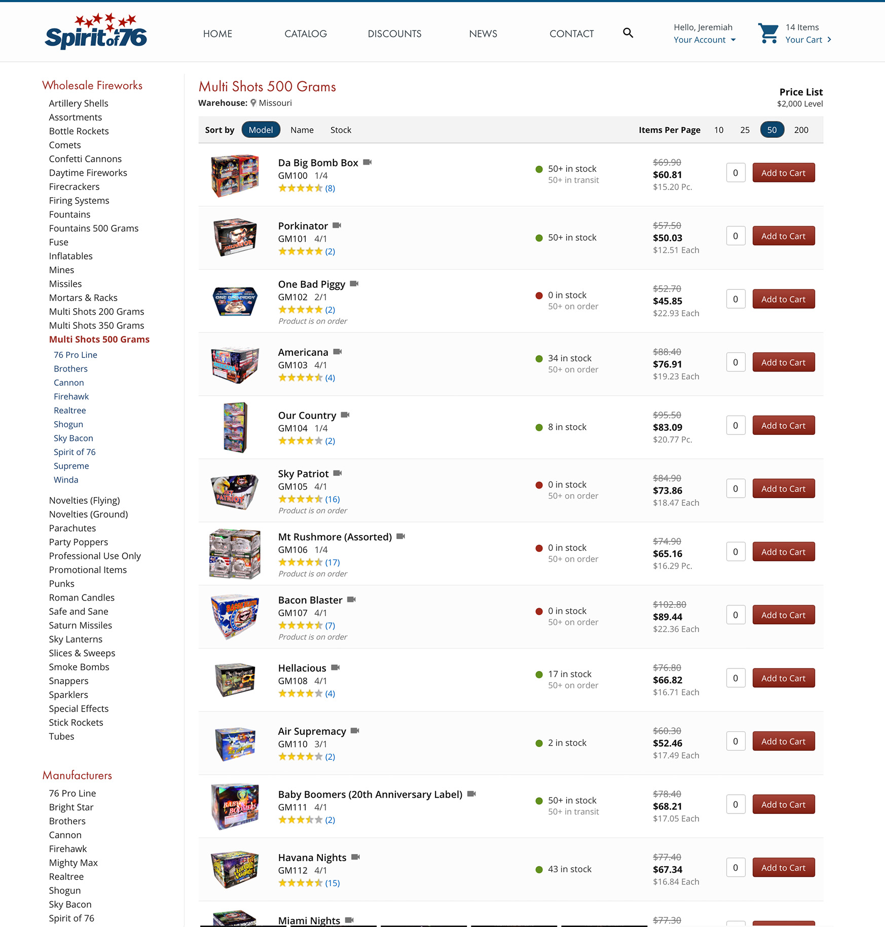 Spirit of 76 Fireworks Web Developer