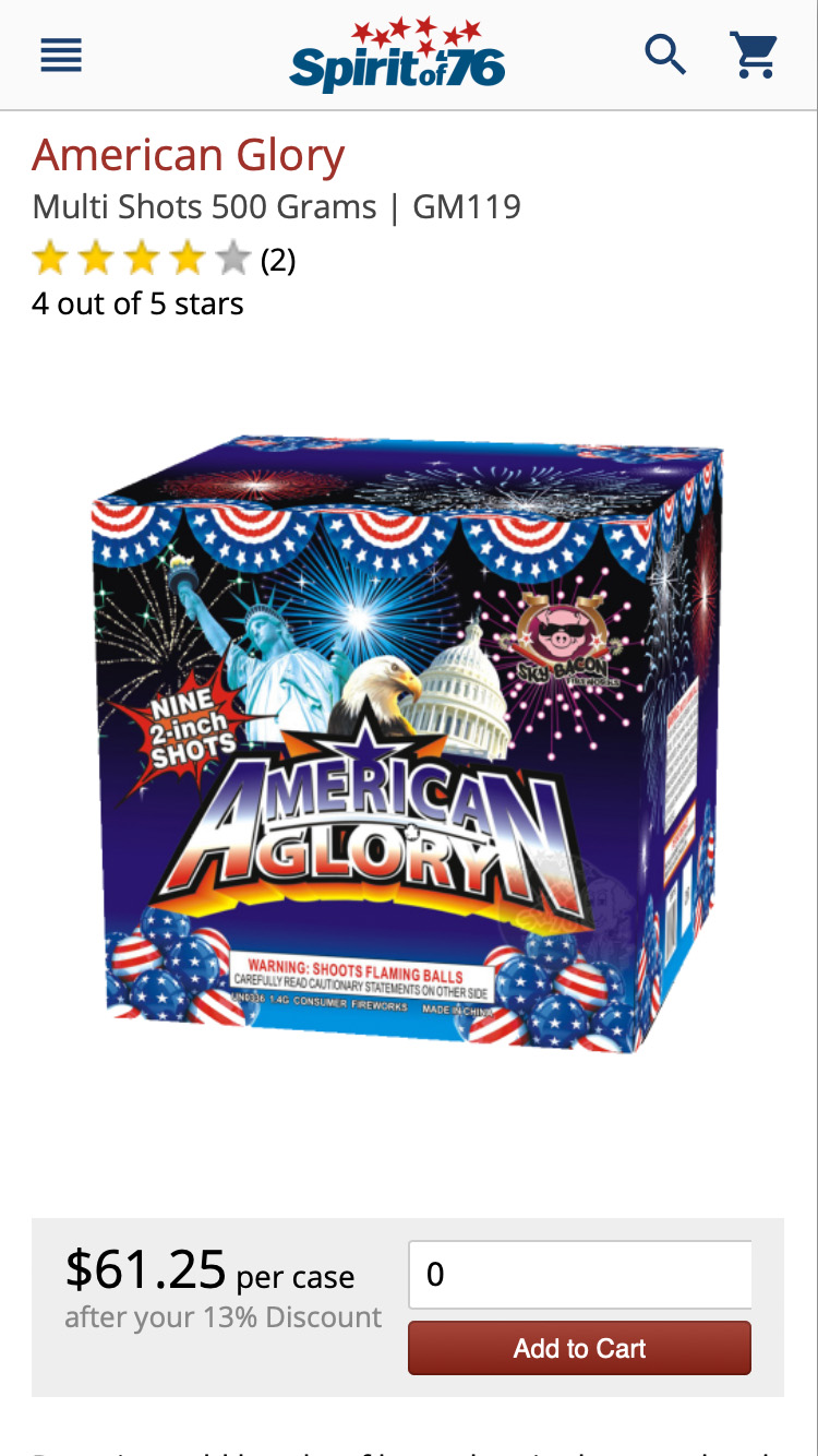 Spirit of 76 Fireworks Web Developer