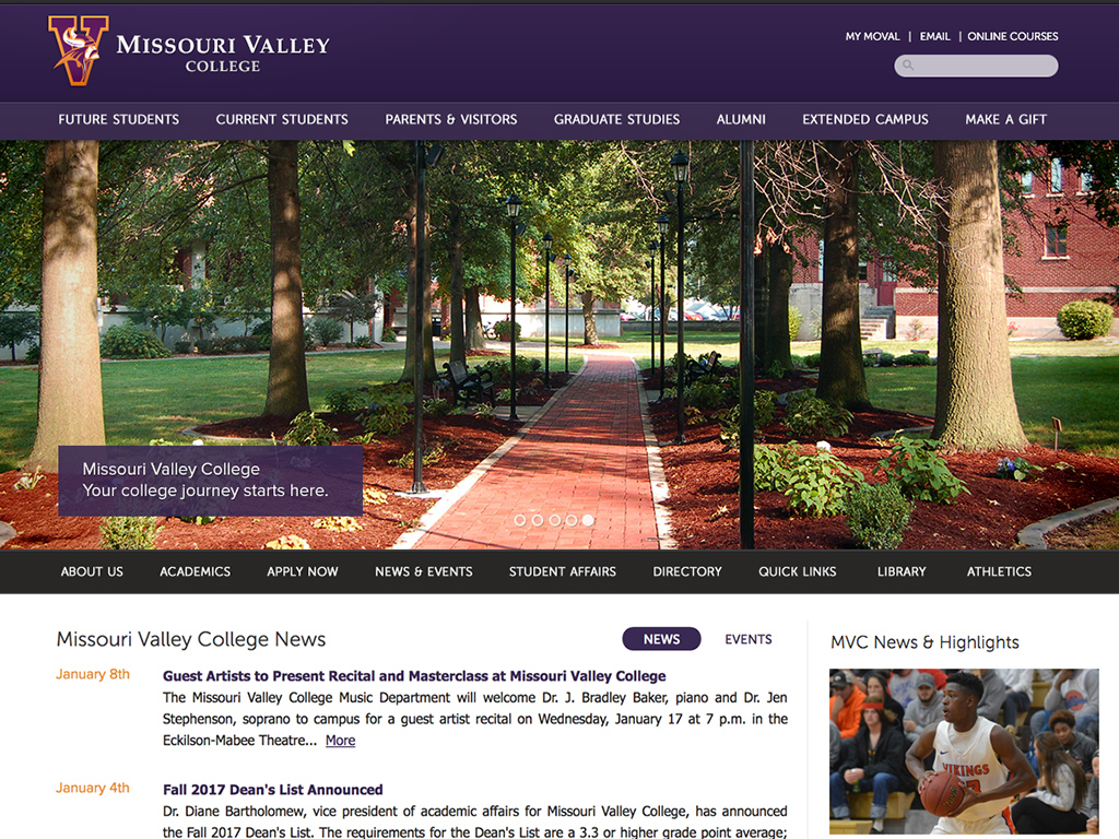 Missouri Valley College Website Design